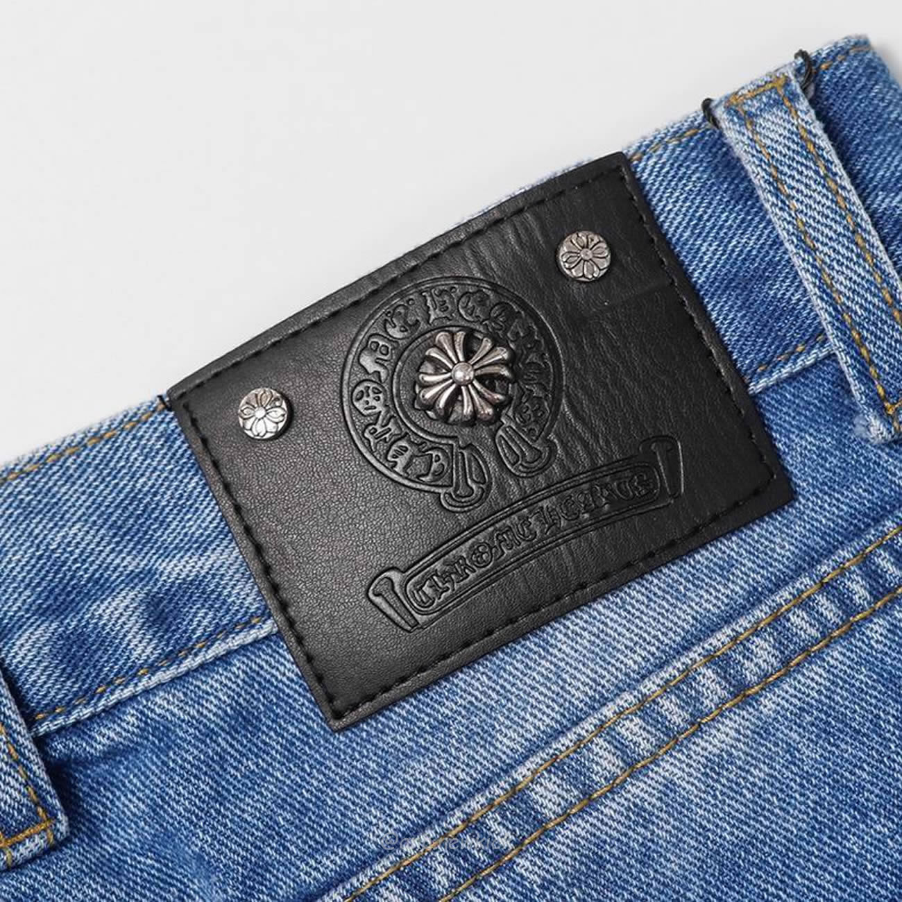 Chrome Hearts Blue Speckle Jeans Cross (11) - www.newkick.org